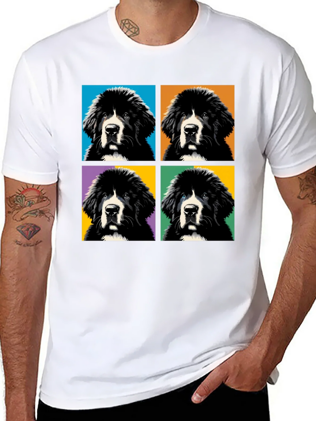 Pop Art Newfoundland Dog T-Shirt product image 7