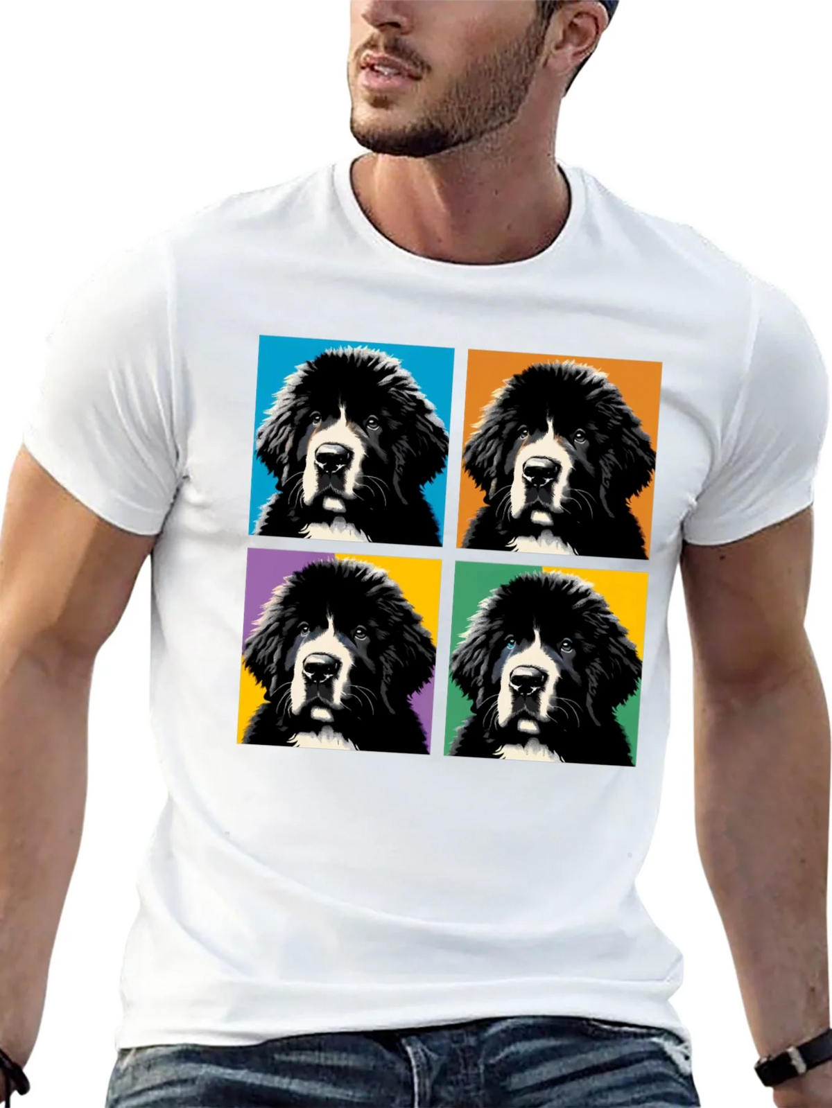 Pop Art Newfoundland Dog T-Shirt product image 12