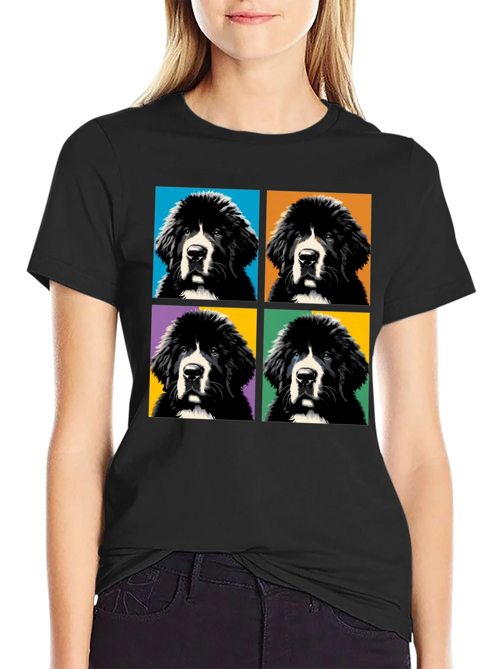 Pop Art Newfoundland Dog T-Shirt product image 2
