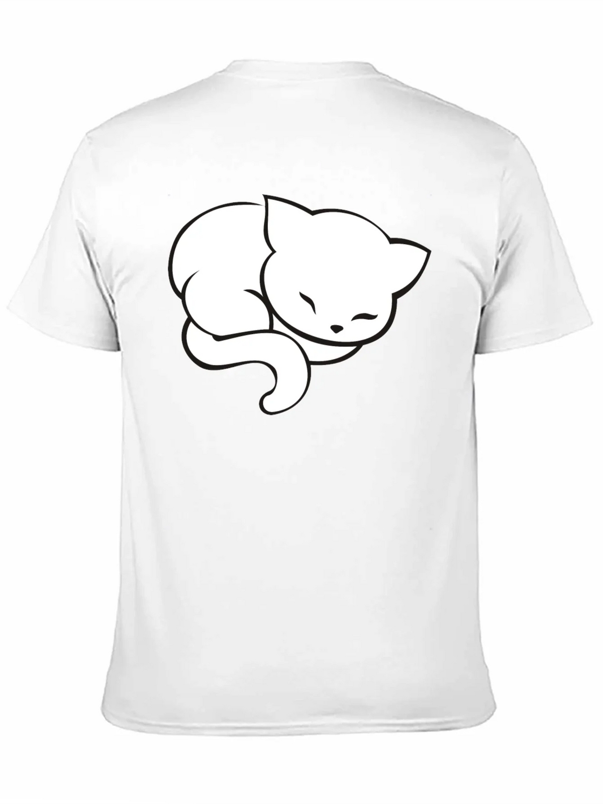 Cute Sleeping Cat Graphic Tee - Black Cotton Blend product image 10