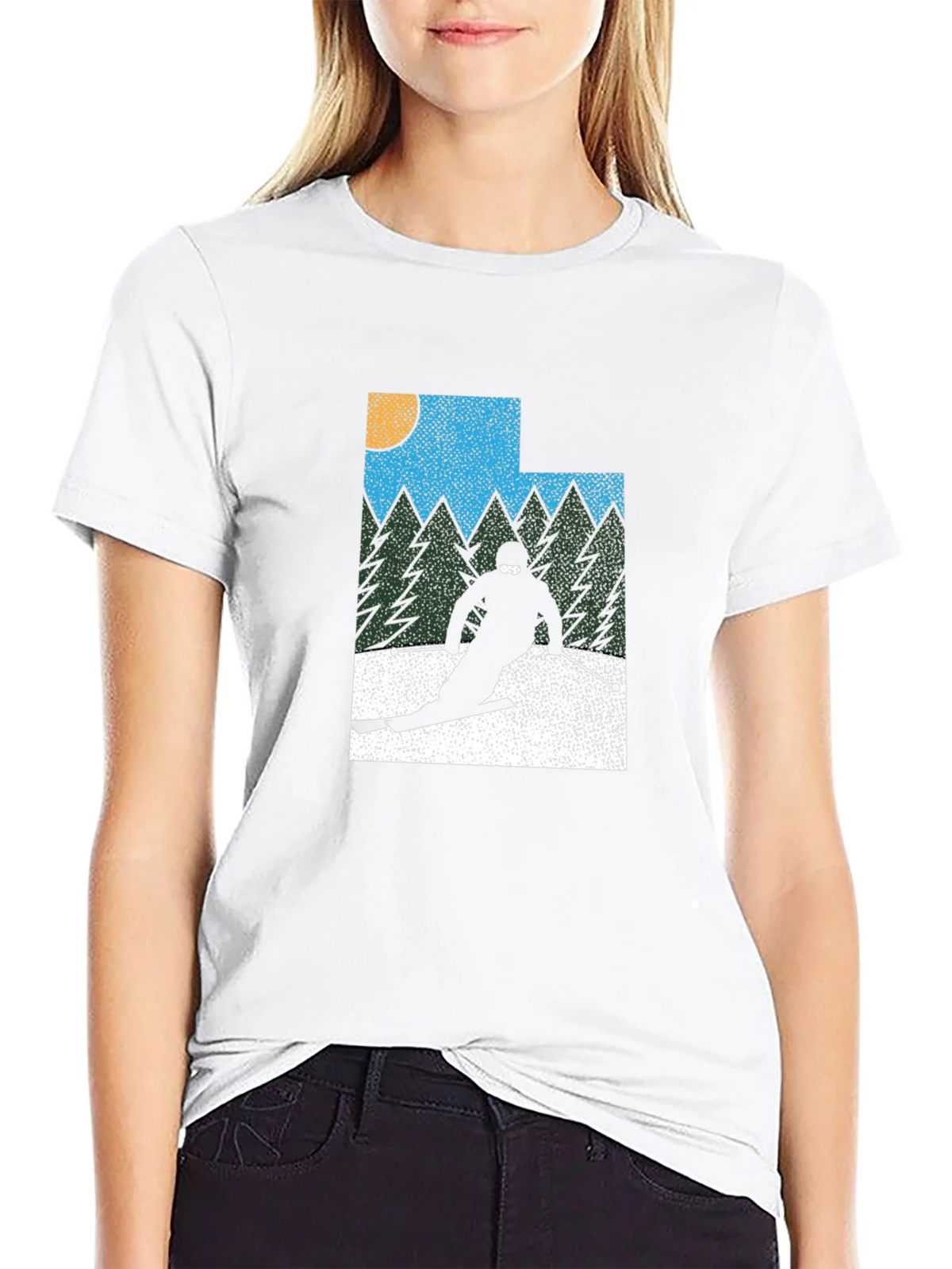 Retro Utah Skier Graphic Tee - Black product image 8