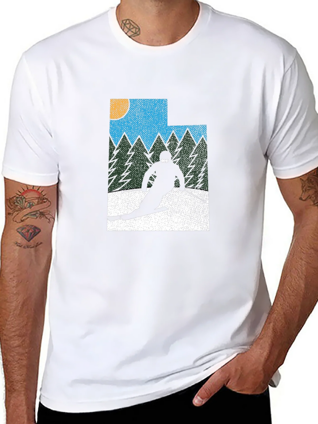 Retro Utah Skier Graphic Tee - Black product image 7