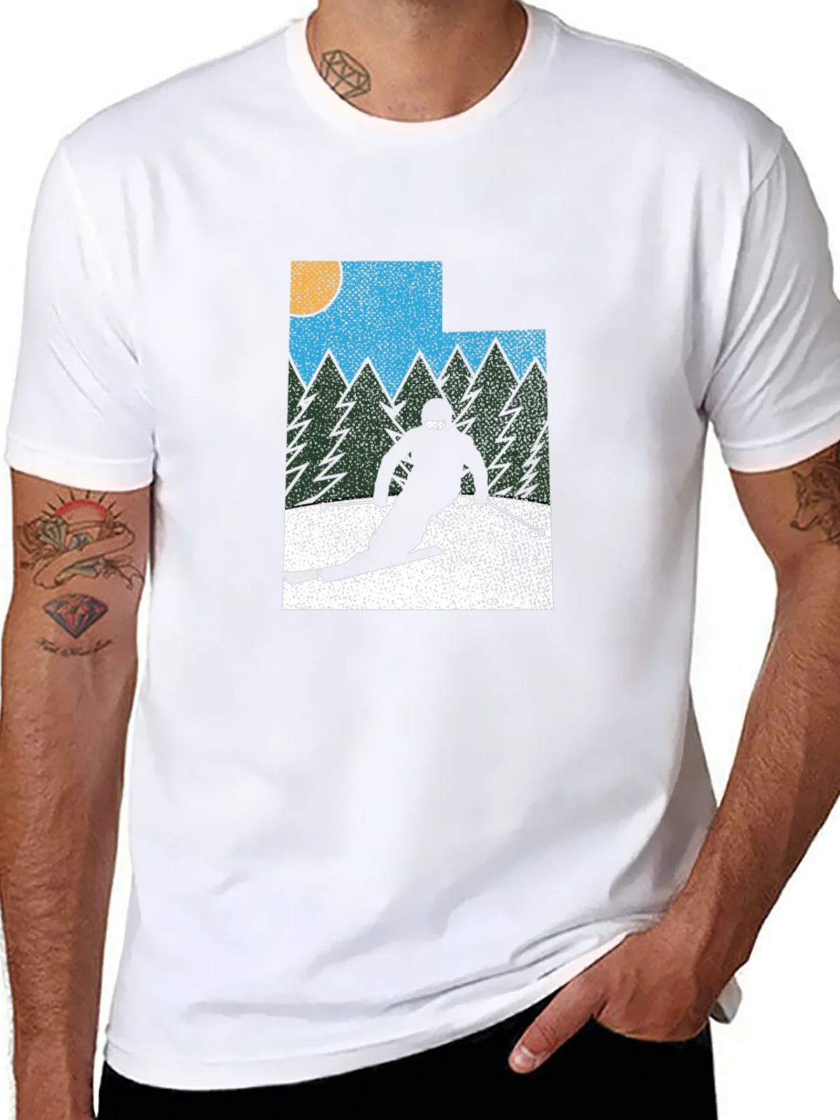 Retro Utah Skier Graphic Tee - Black product image 7
