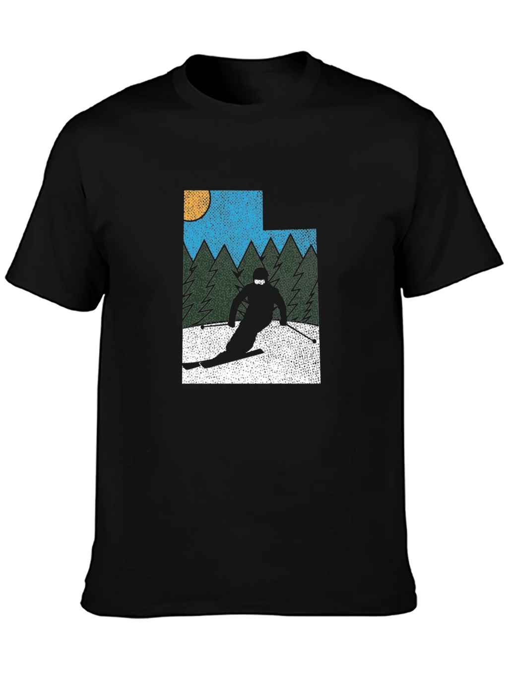 Retro Utah Skier Graphic Tee - Black product image 3
