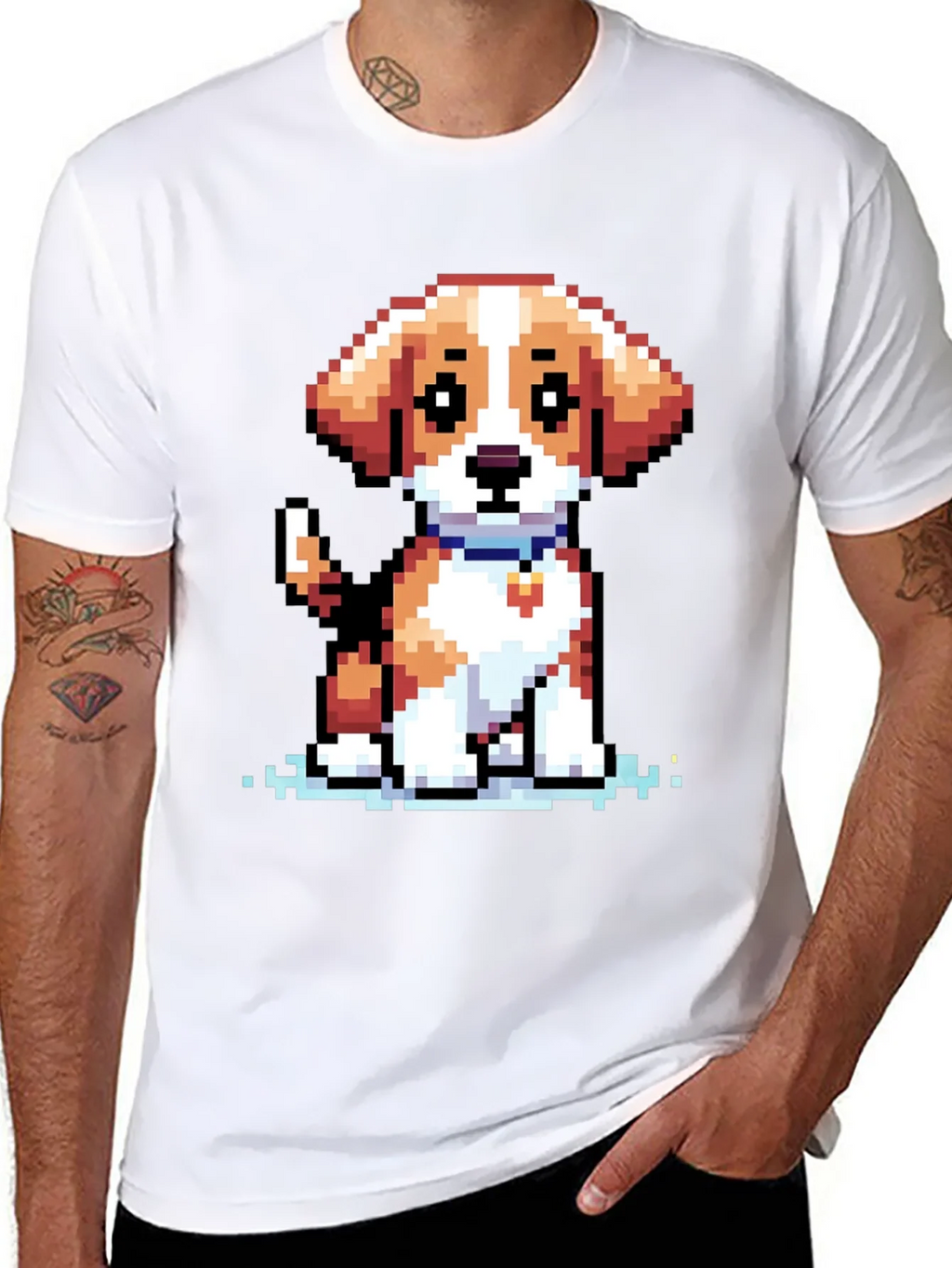 Pixel Dog T-Shirt - Cute 8-bit Puppy Design product image 7