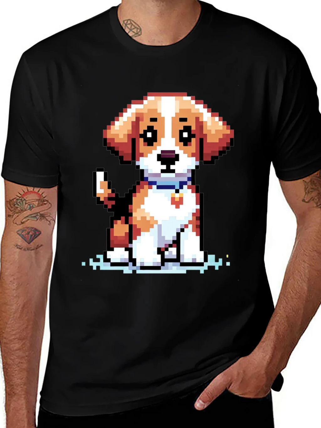Pixel Dog T-Shirt - Cute 8-bit Puppy Design product image 1