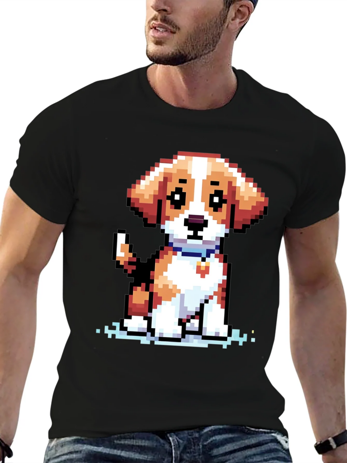 Pixel Dog T-Shirt - Cute 8-bit Puppy Design product image 6