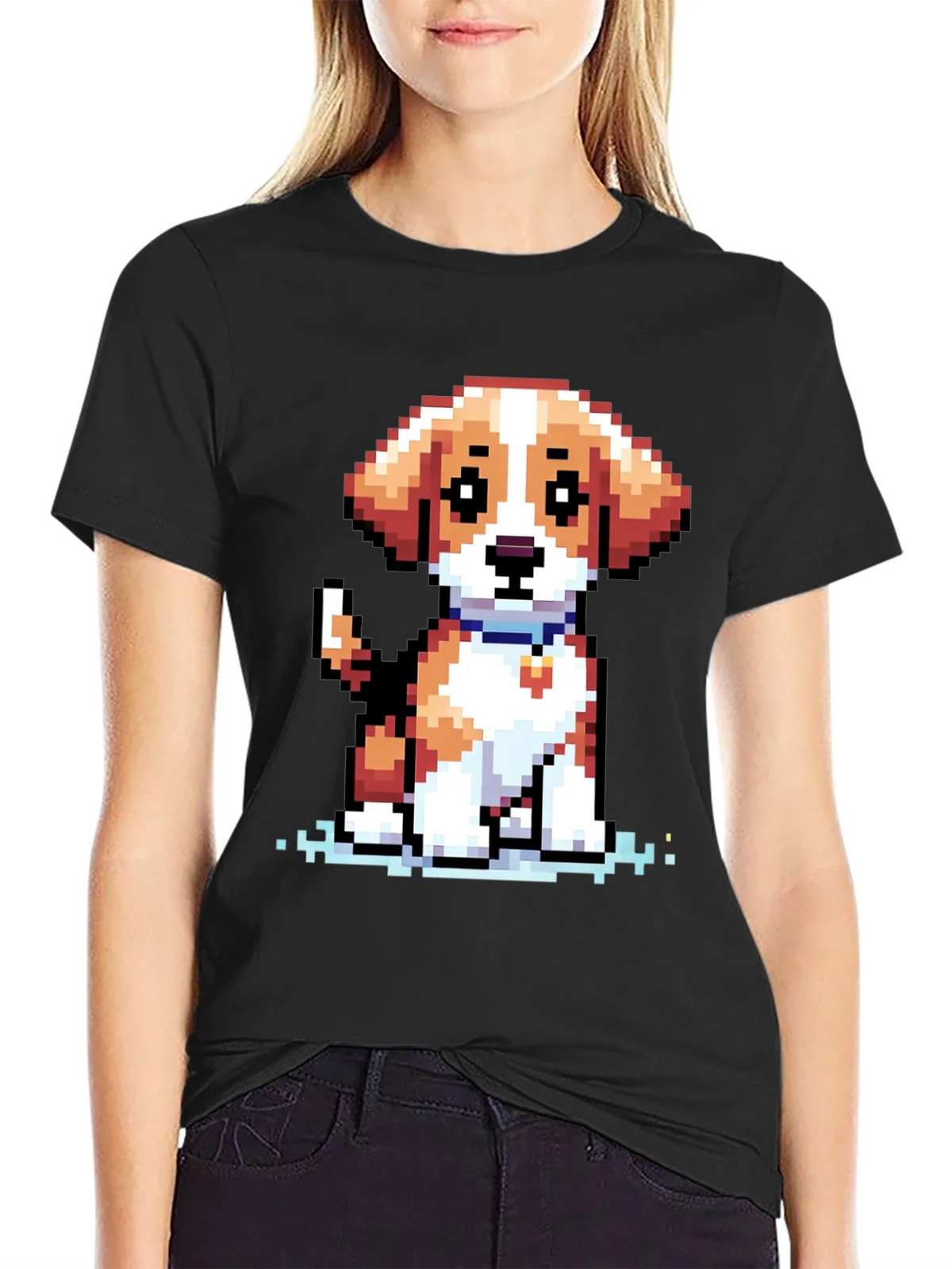 Pixel Dog T-Shirt - Cute 8-bit Puppy Design product image 2