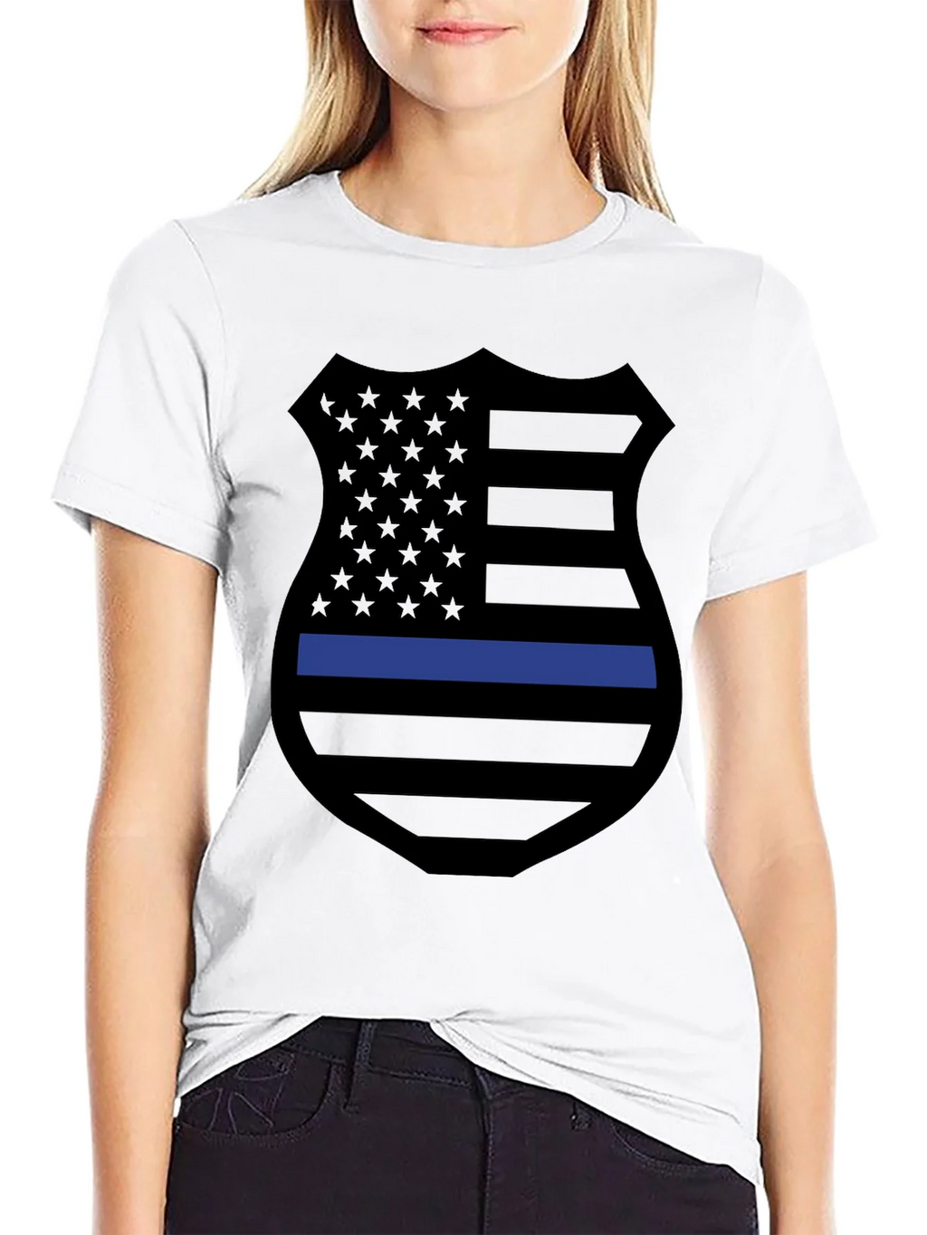 Thin Blue Line Shield Graphic Tee product image 8