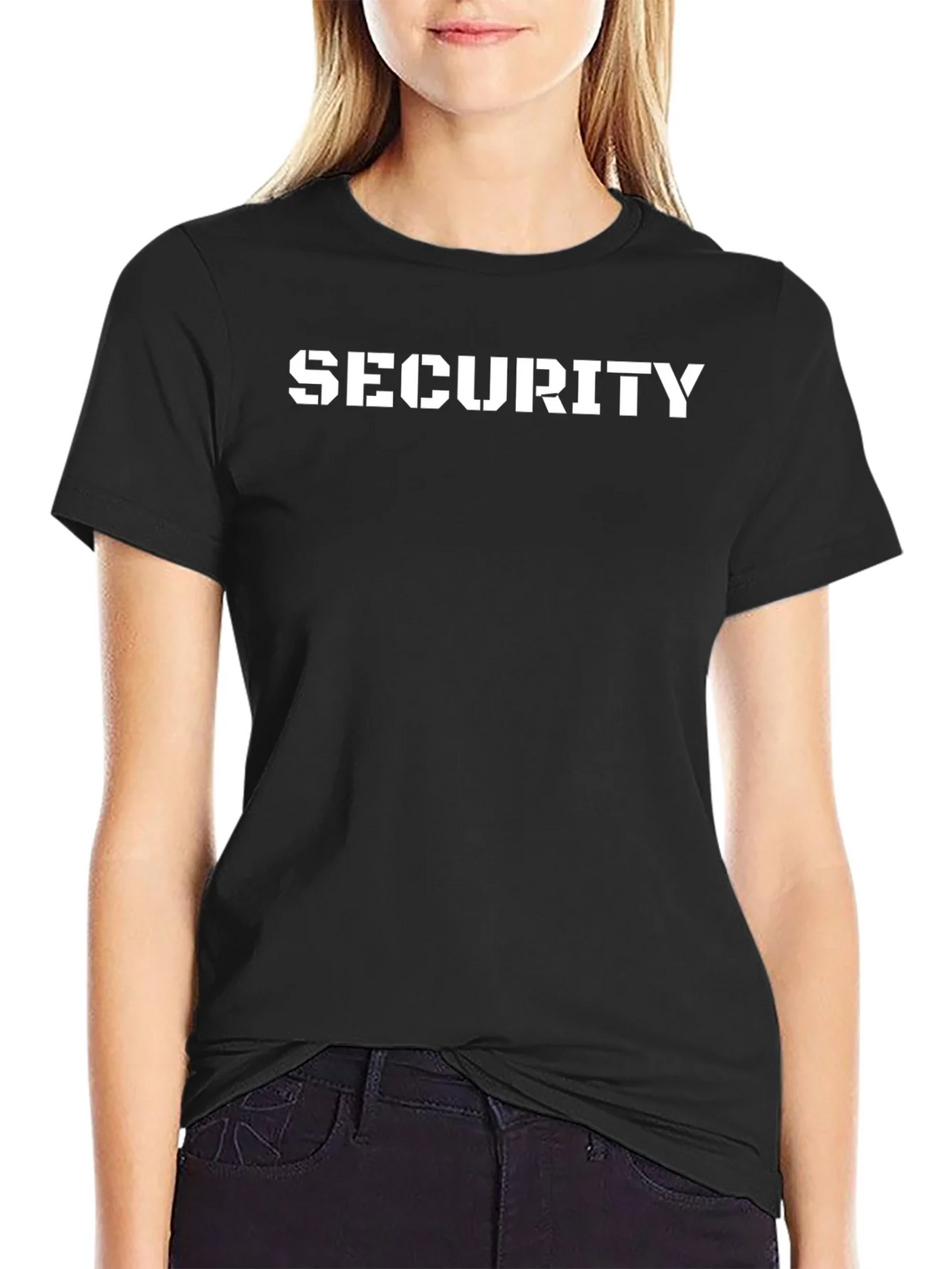 Security T-Shirt - Stencil Font Black Tee product image 2
