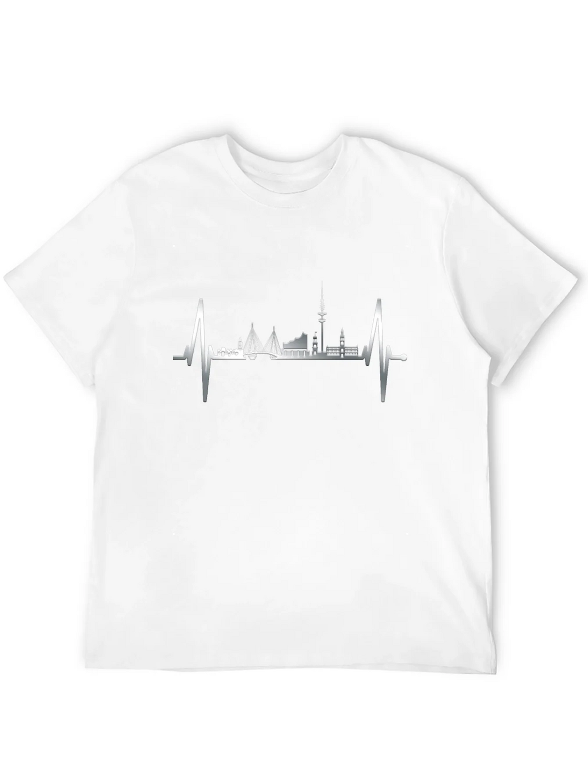 Hamburg Skyline Heartbeat Graphic Tee - Black product image 11