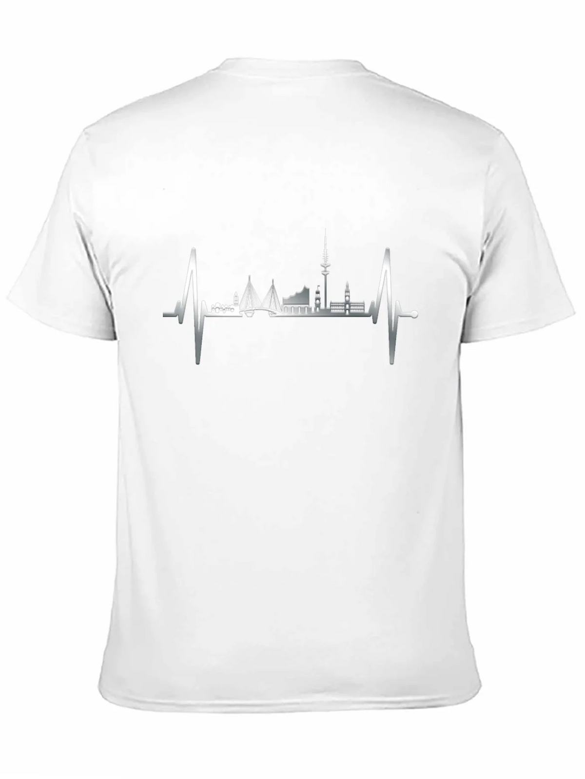 Hamburg Skyline Heartbeat Graphic Tee - Black product image 10