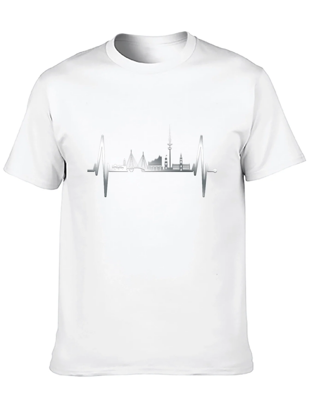 Hamburg Skyline Heartbeat Graphic Tee - Black product image 9