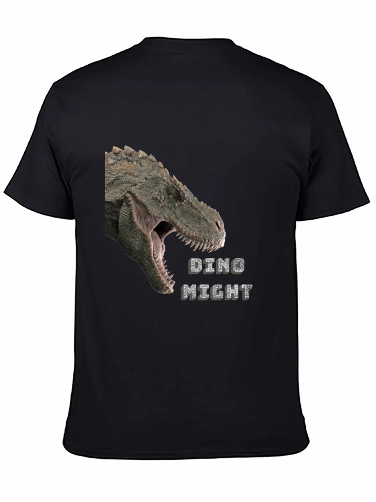 Dino Might T-Shirt - Black Dinosaur Graphic Tee product image 4