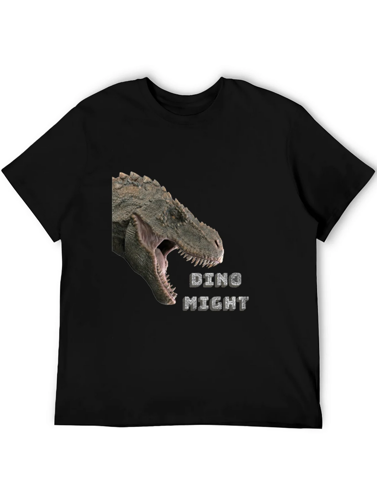 Dino Might T-Shirt - Black Dinosaur Graphic Tee product image 5