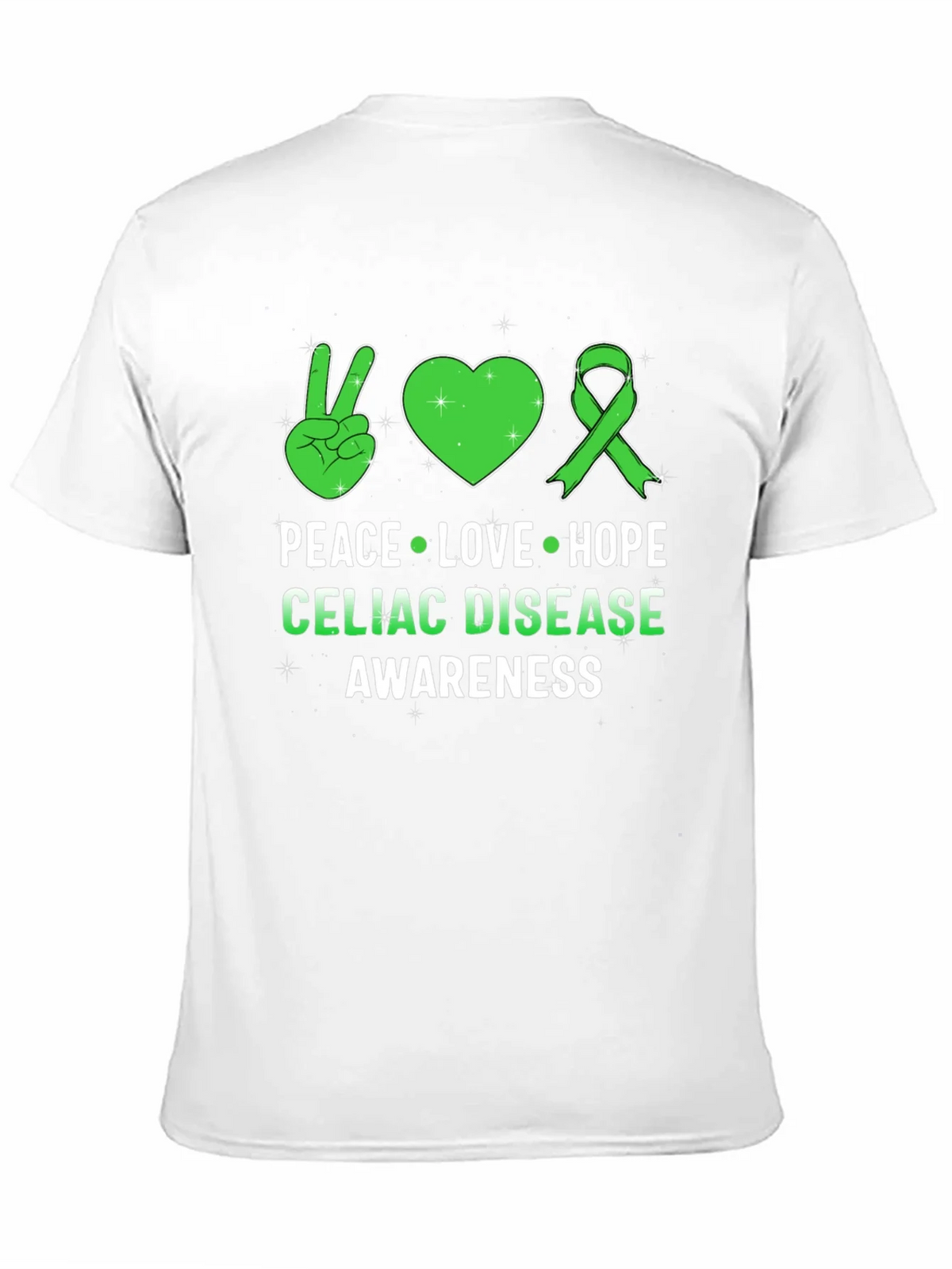 Celiac Disease Awareness Peace Love Hope T-Shirt product image 10