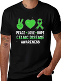 Celiac Disease Awareness Peace Love Hope T-Shirt product image 1