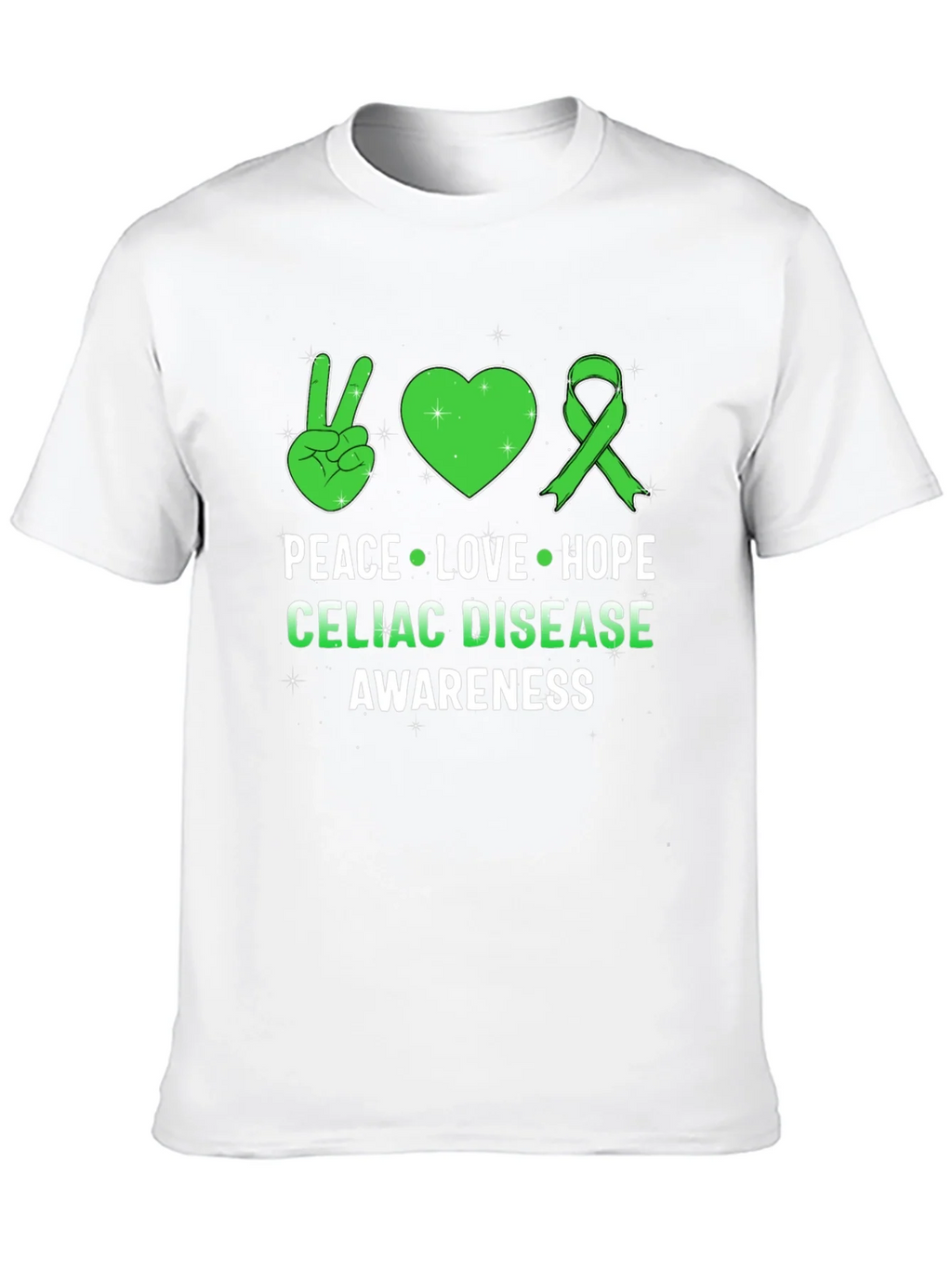 Celiac Disease Awareness Peace Love Hope T-Shirt product image 9