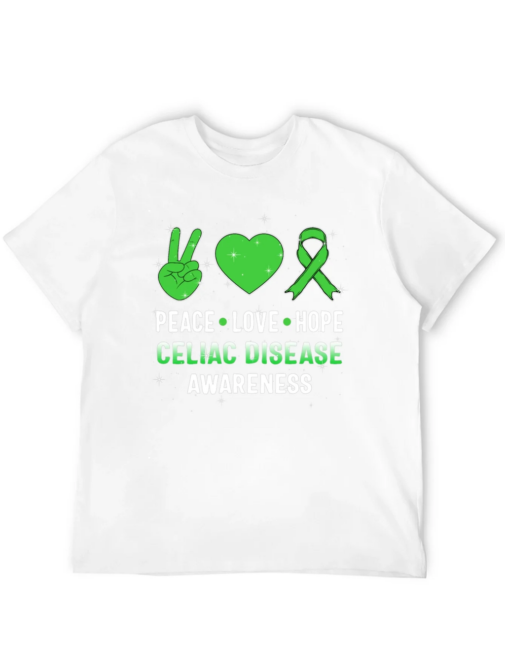 Celiac Disease Awareness Peace Love Hope T-Shirt product image 11