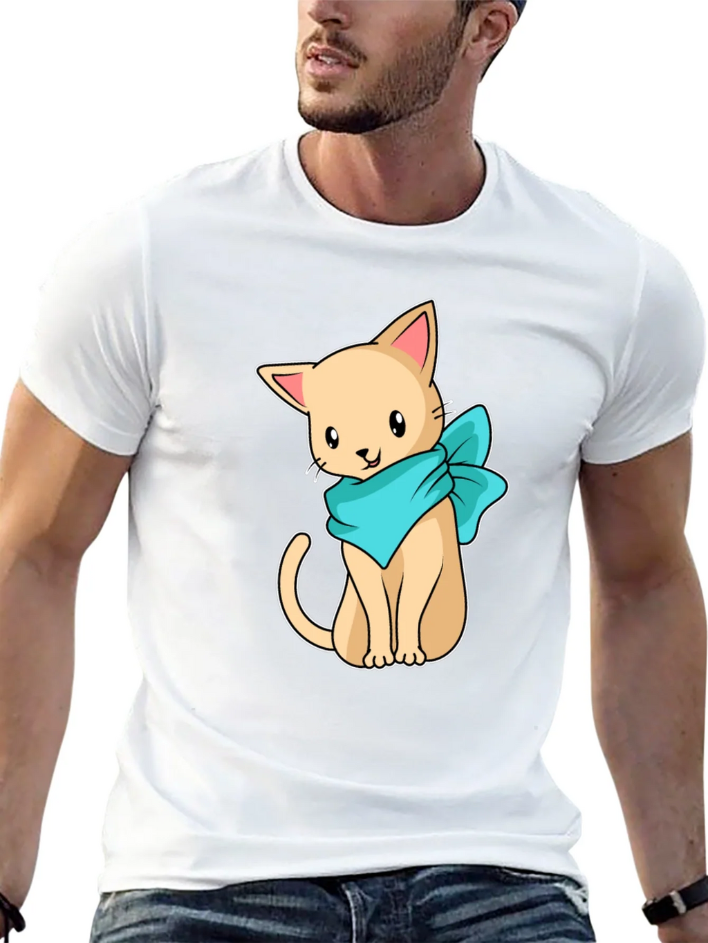 Cute Cartoon Cat Graphic Tee - Black Unisex Shirt product image 12