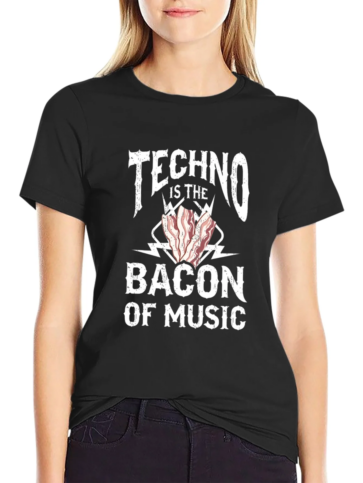 Techno Bacon of Music T-Shirt - Funny DJ EDM Rave Tee product image 2