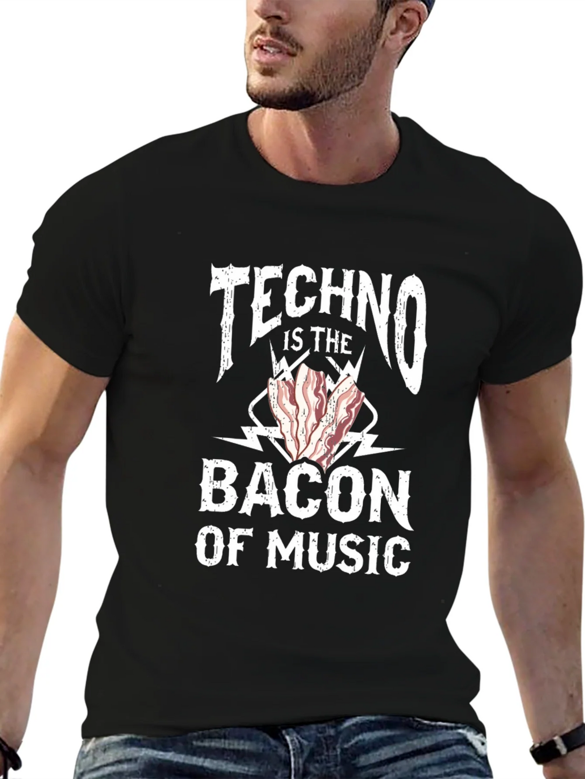 Techno Bacon of Music T-Shirt - Funny DJ EDM Rave Tee product image 6