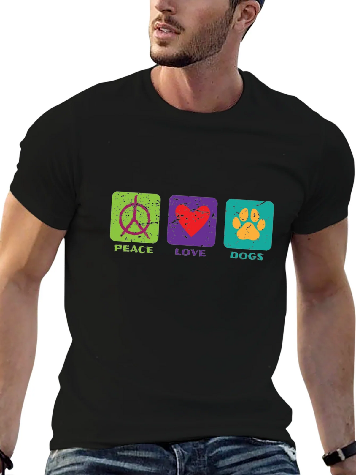 Peace Love Dogs T-Shirt Graphic Print product image 5