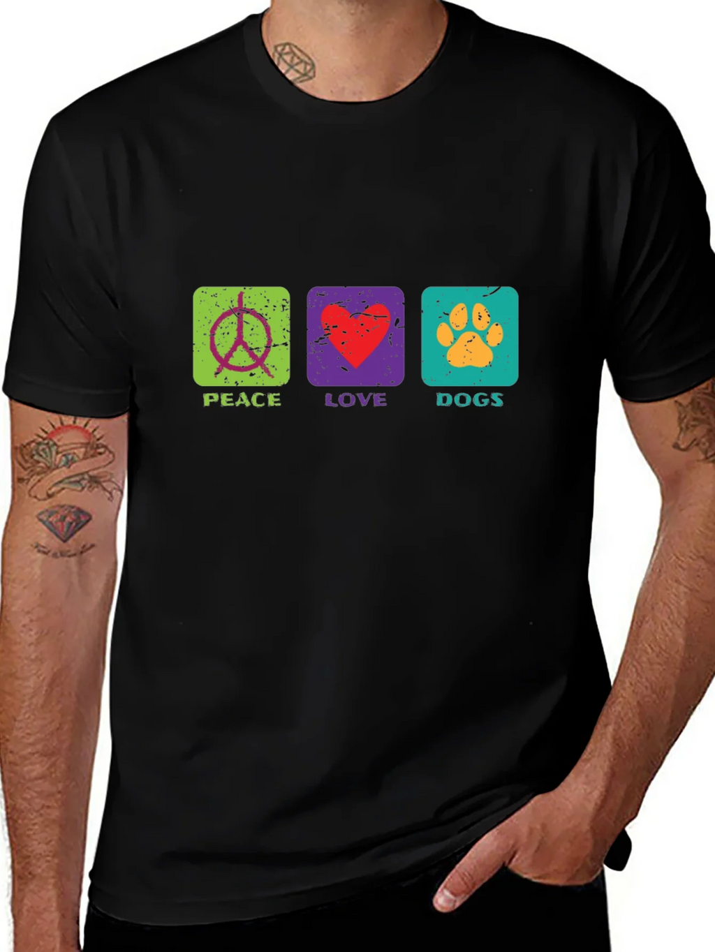 Peace Love Dogs T-Shirt Graphic Print product image 1