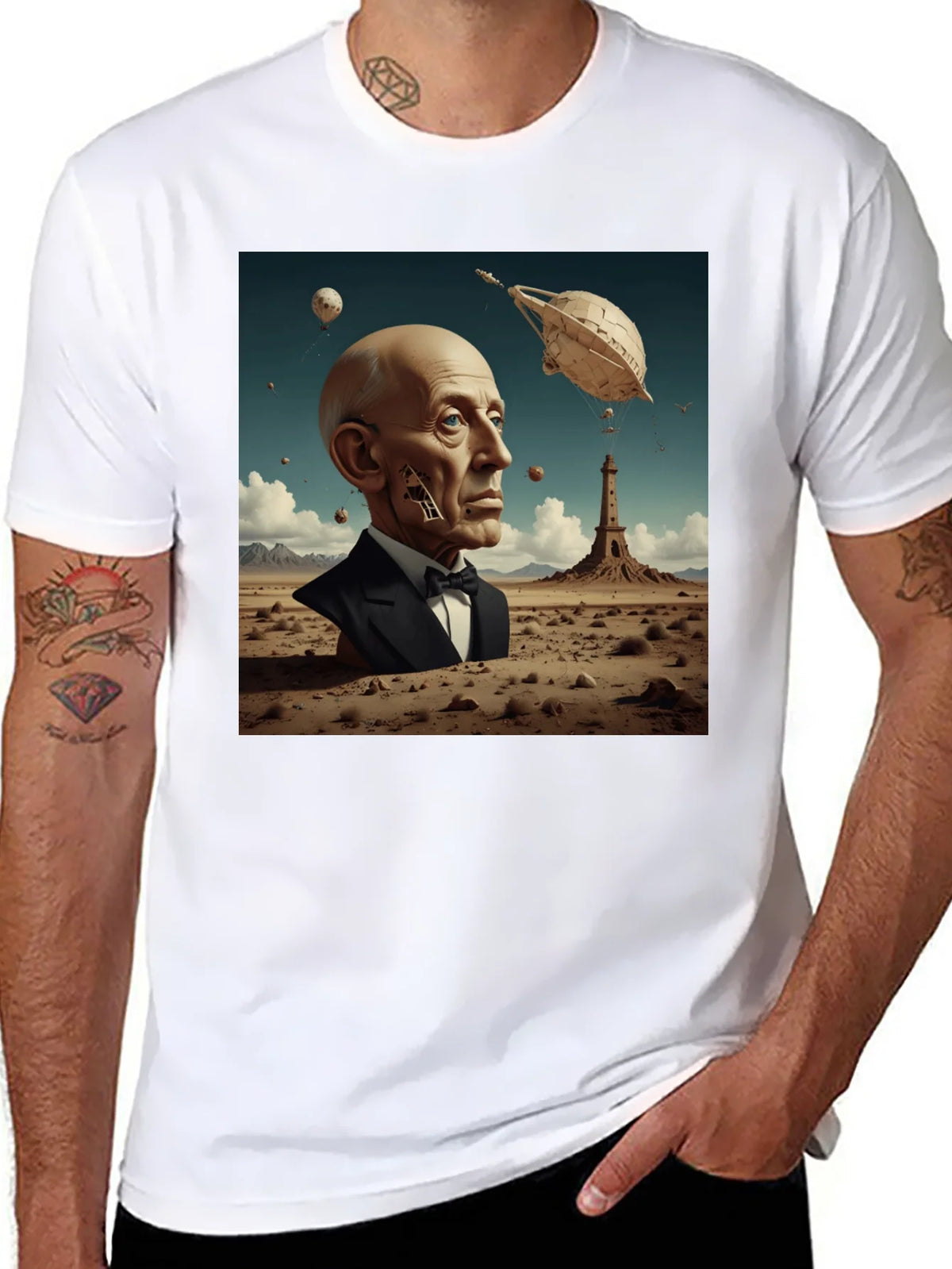 Surrealist Portrait T-Shirt: Desert Dreamscape product image 7