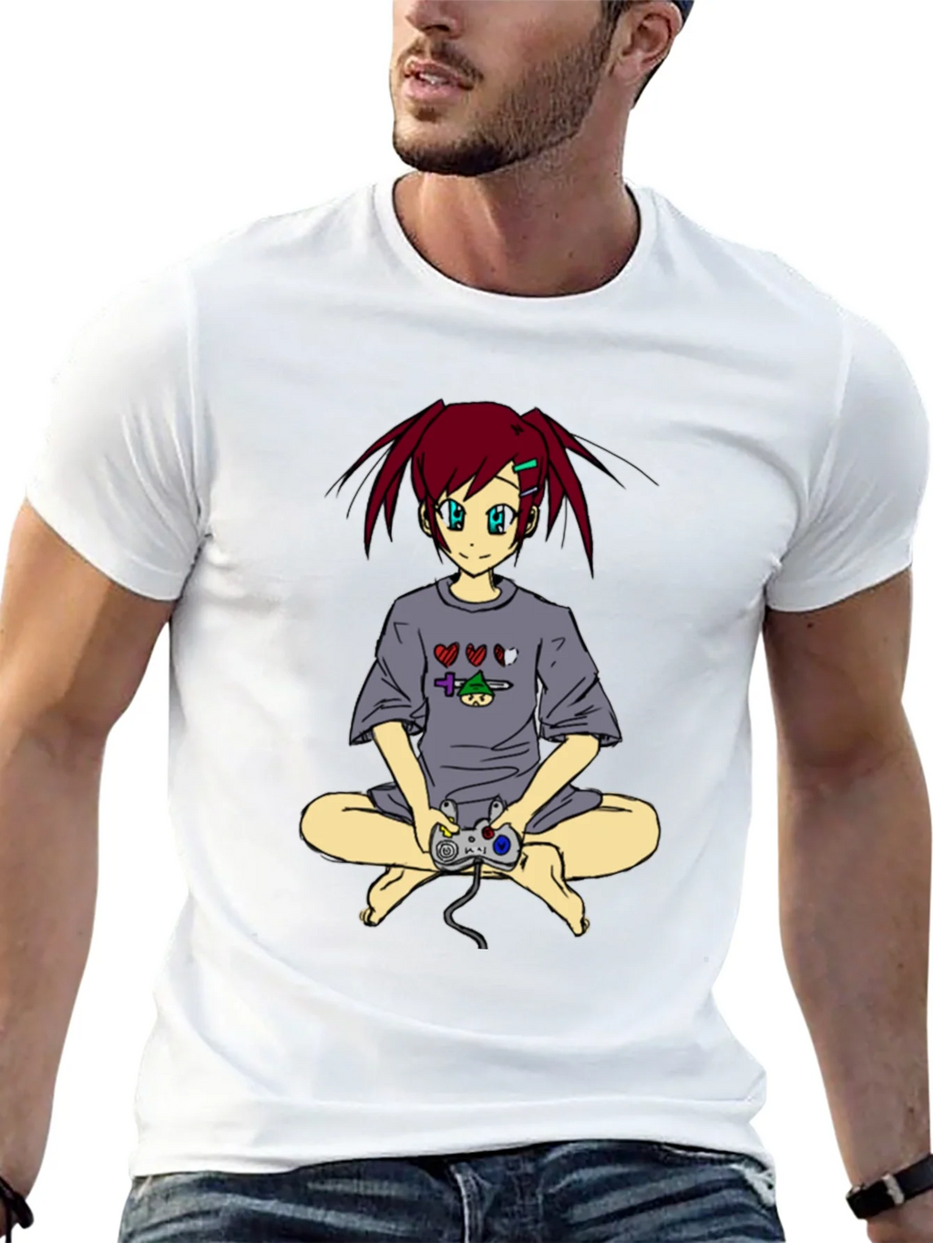 Anime Girl Gamer T-Shirt - Black product image 12