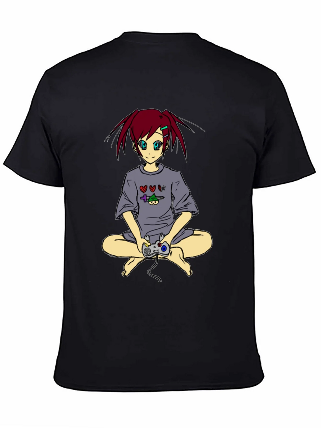 Anime Girl Gamer T-Shirt - Black product image 4