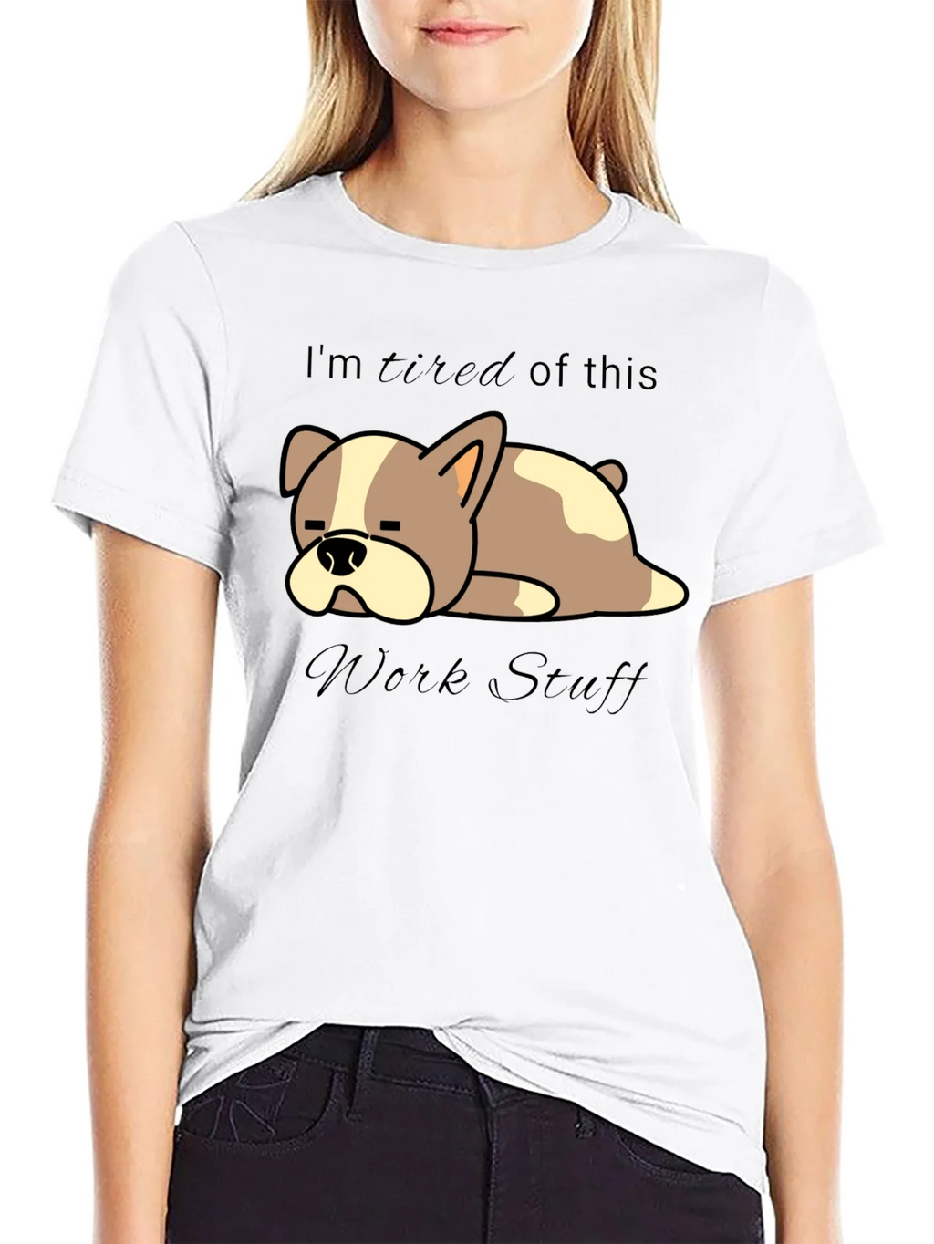 Tired Dog Work Stuff T-Shirt - Funny Graphic Tee product image 8