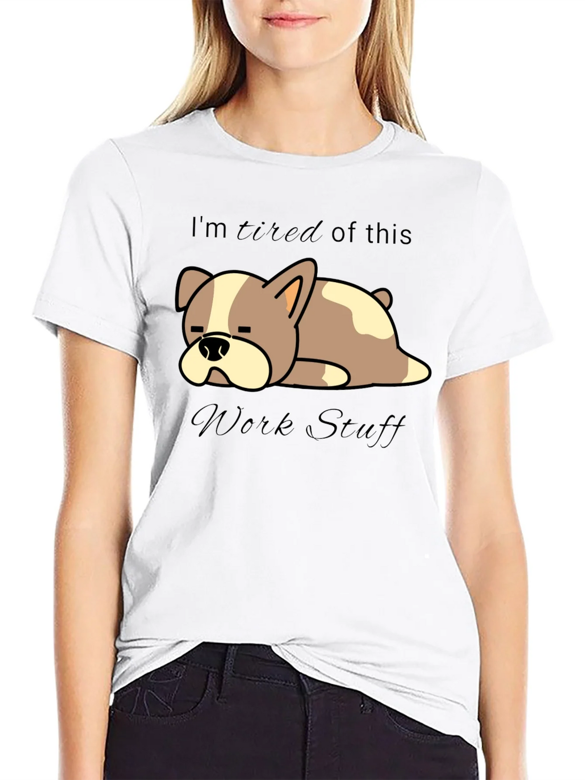 Tired Dog Work Stuff T-Shirt - Funny Graphic Tee product image 8