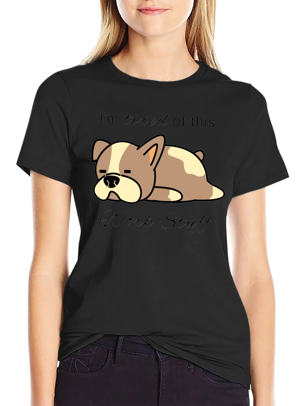 Tired Dog Work Stuff T-Shirt - Funny Graphic Tee product image 2