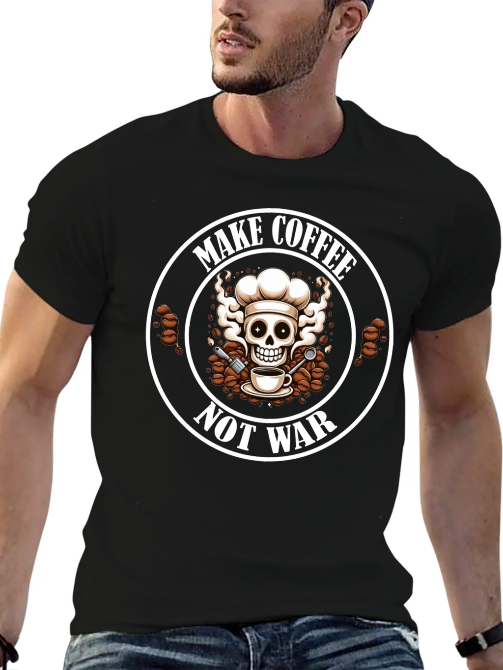 Make Coffee Not War Graphic T-Shirt product image 6