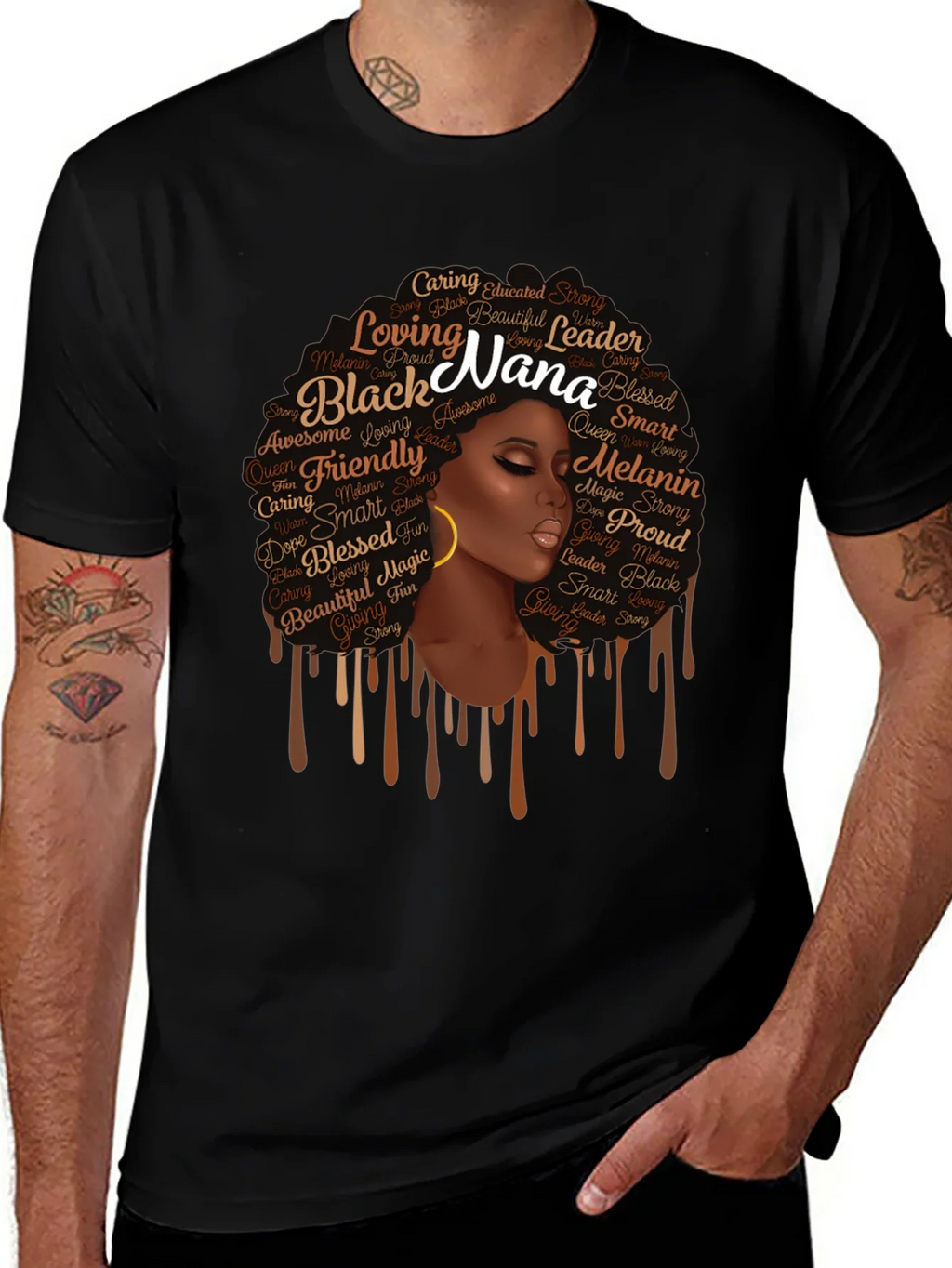 Black Nana Graphic T-Shirt - Afro Queen Tee product image 1