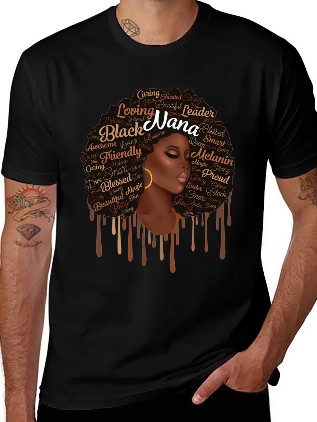 Black Nana Graphic T-Shirt - Afro Queen Tee product image 1