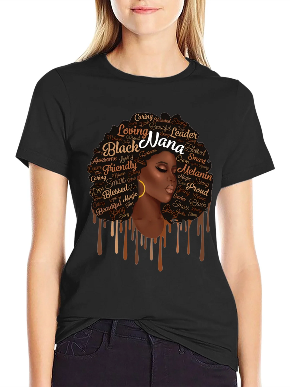 Black Nana Graphic T-Shirt - Afro Queen Tee product image 2