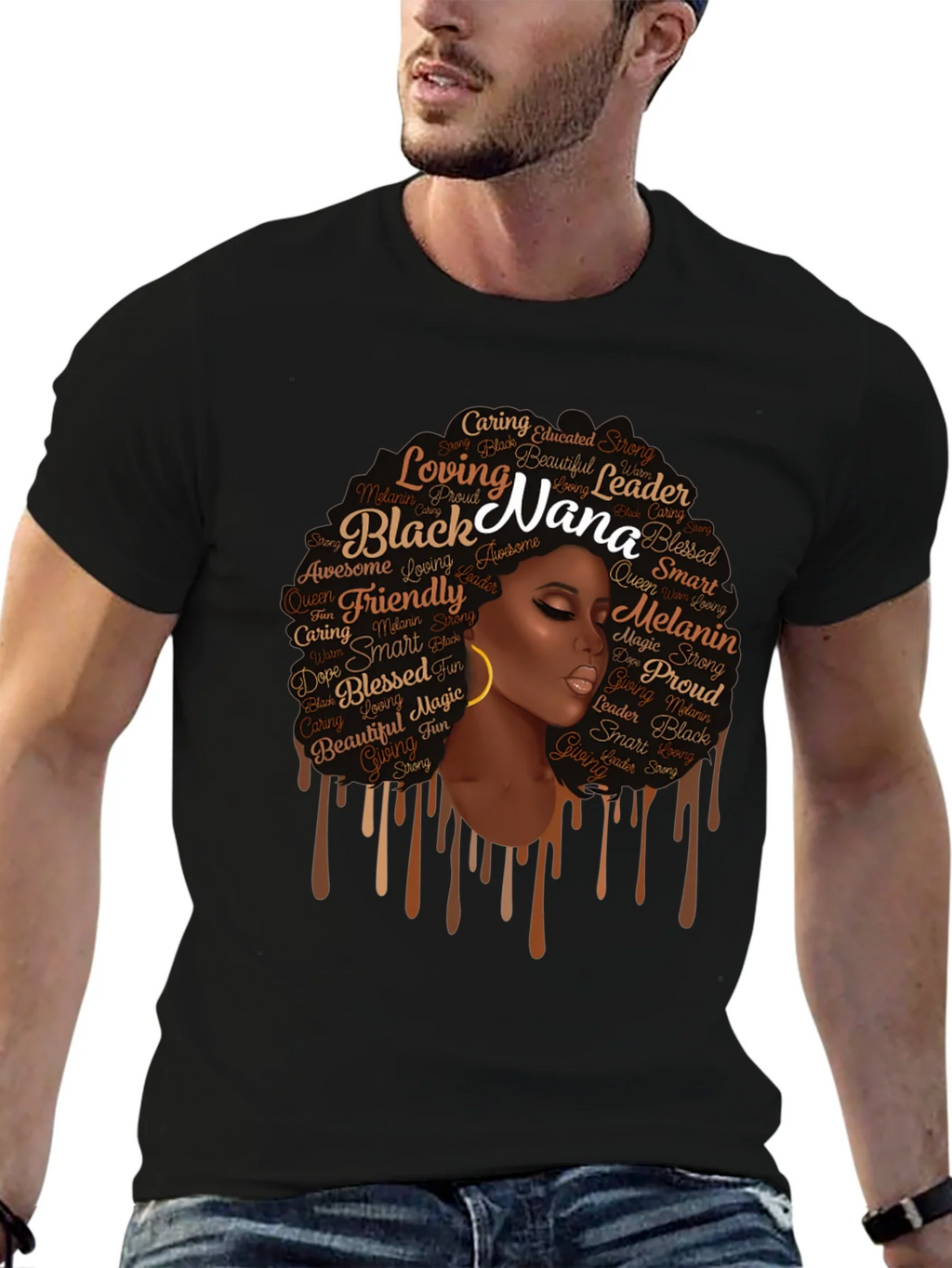 Black Nana Graphic T-Shirt - Afro Queen Tee product image 6