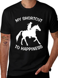 Horseback Riding Shortcut to Happiness T-Shirt product image 1