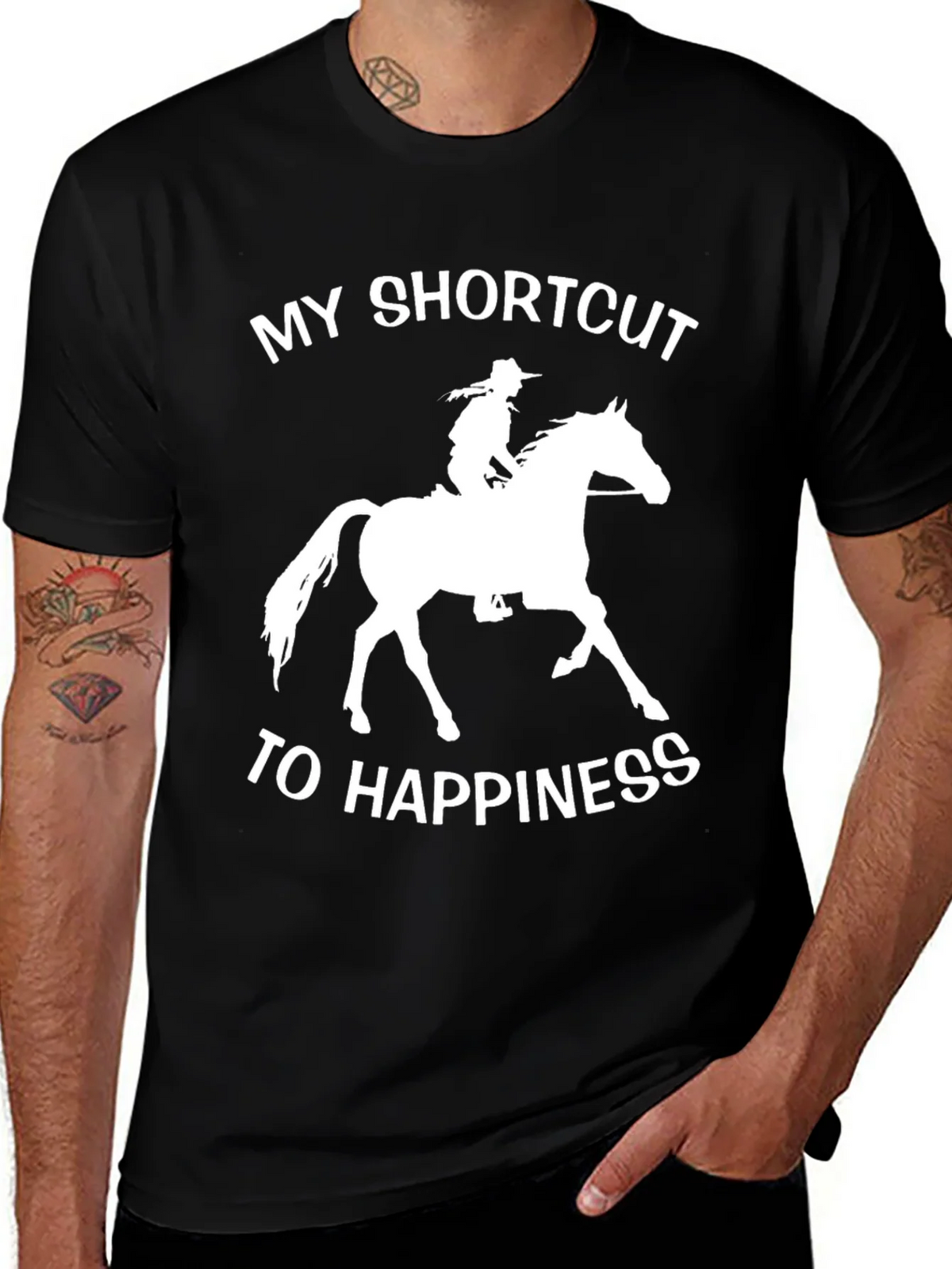 Horseback Riding Shortcut to Happiness T-Shirt product image 1