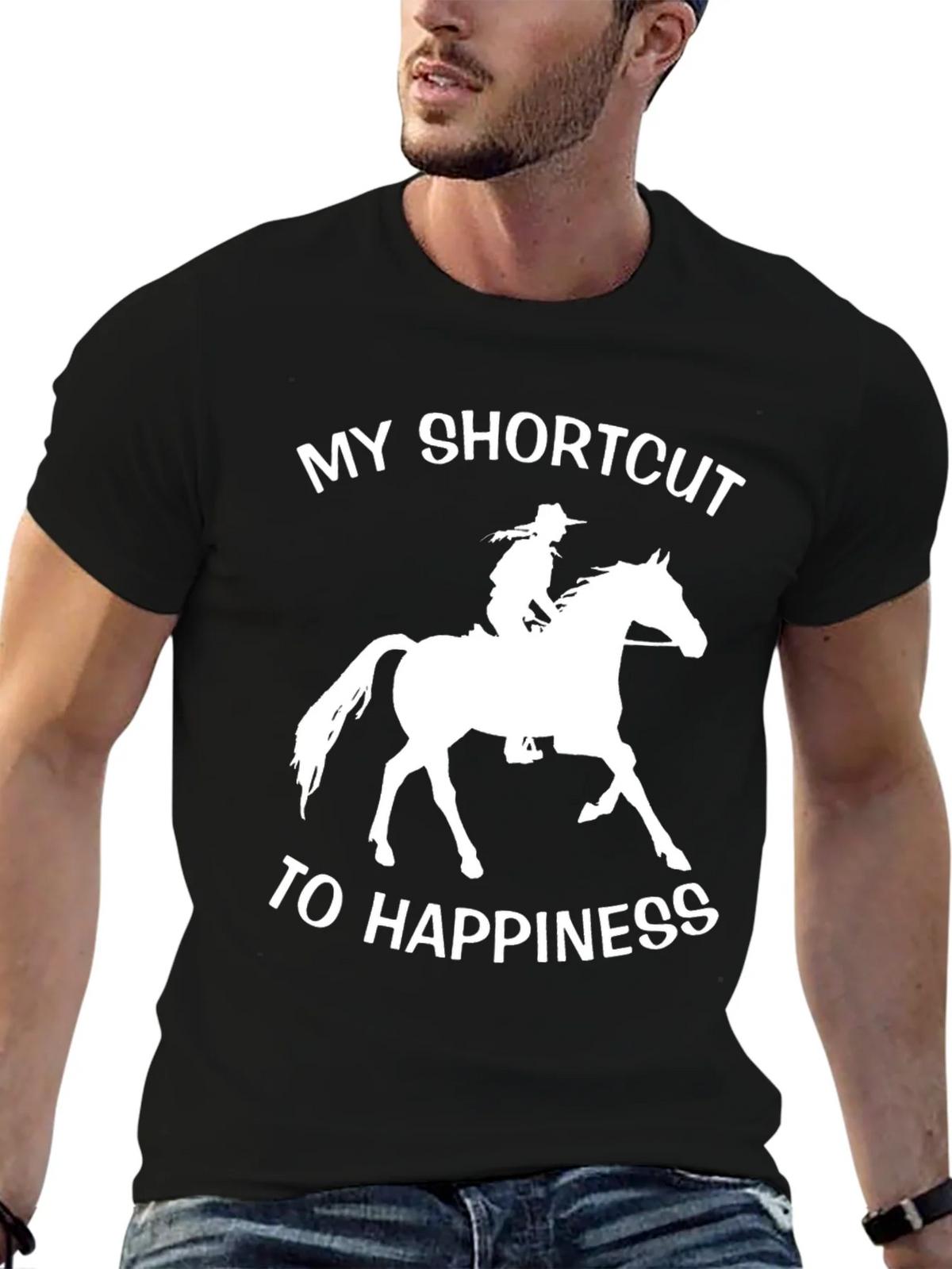 Horseback Riding Shortcut to Happiness T-Shirt product image 6