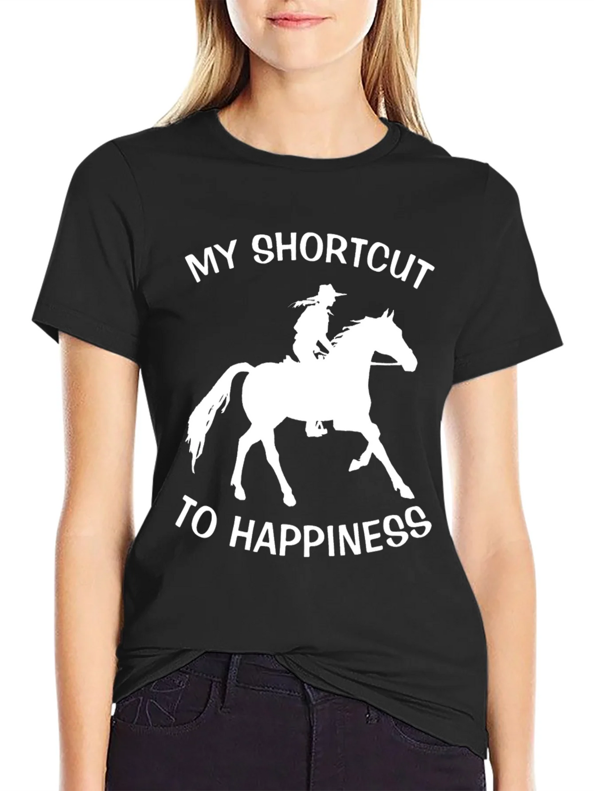 Horseback Riding Shortcut to Happiness T-Shirt product image 2