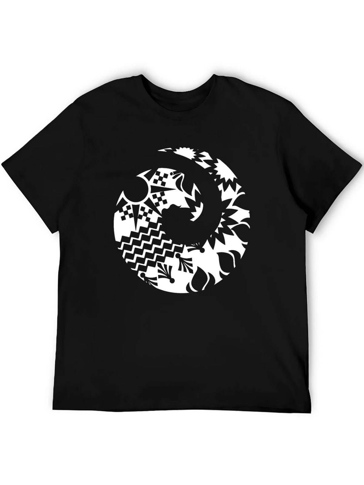 Abstract Graphic Tee - Black Casual Style product image 5