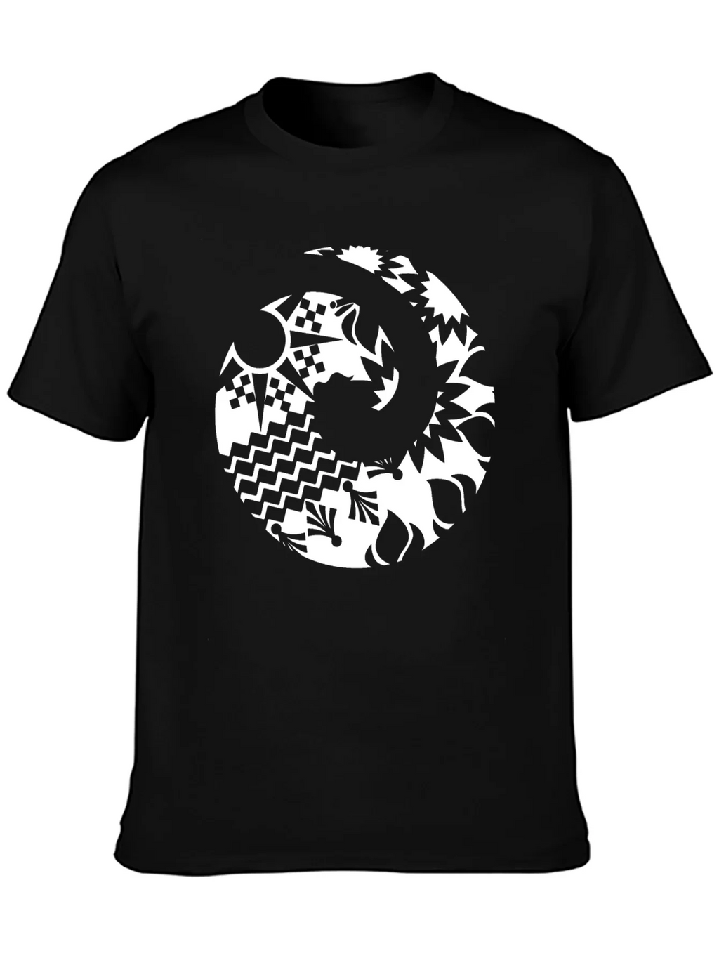 Abstract Graphic Tee - Black Casual Style product image 3