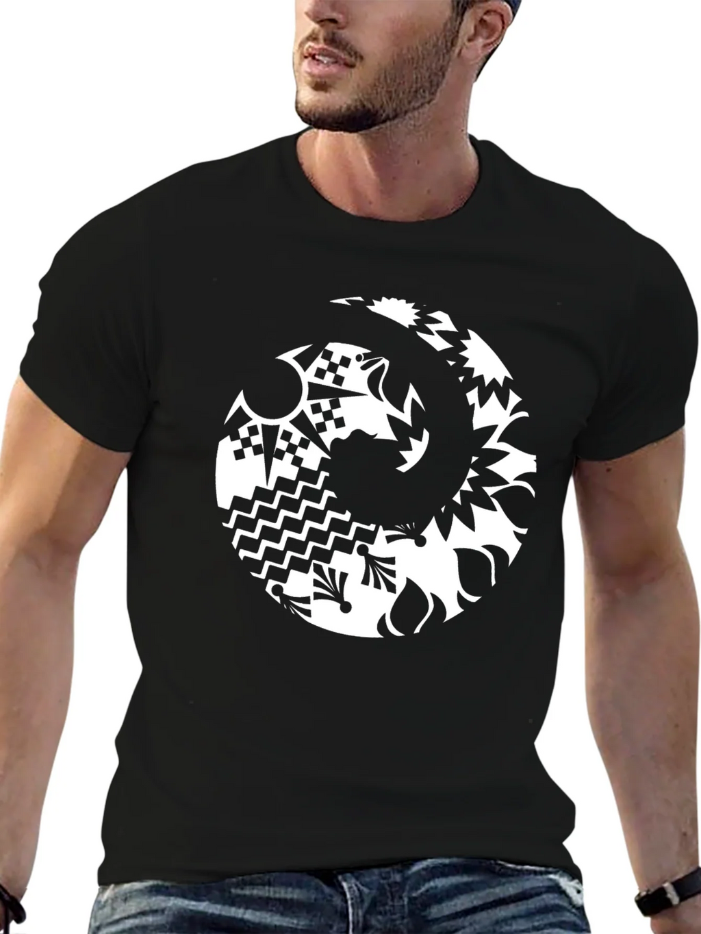 Abstract Graphic Tee - Black Casual Style product image 6