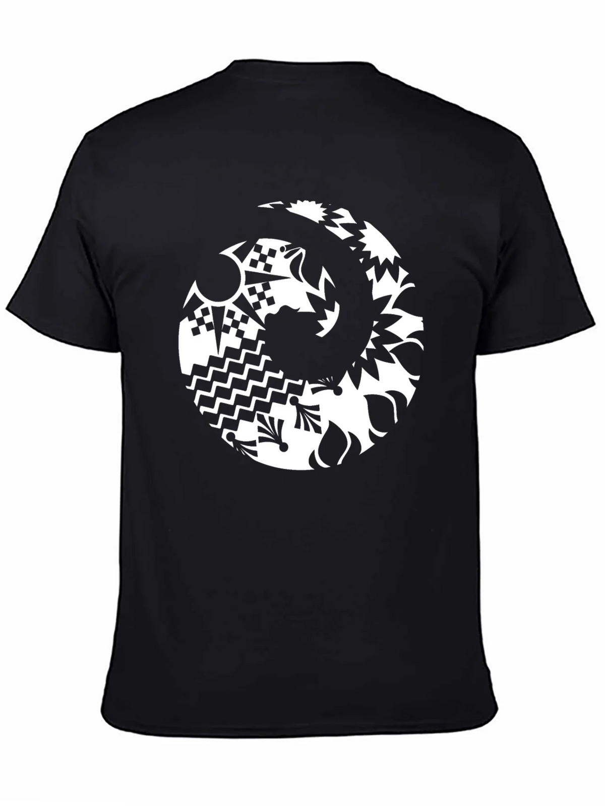 Abstract Graphic Tee - Black Casual Style product image 4