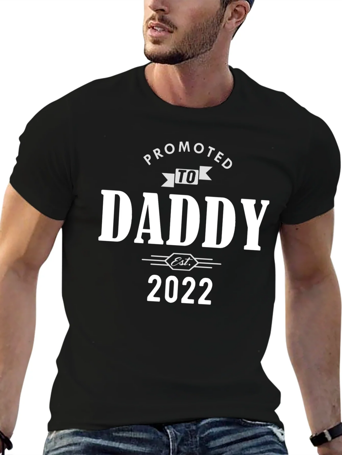 Promoted to Daddy Est. 2022 Black T-Shirt product image 5