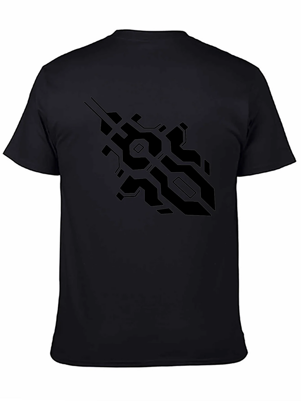Tech Pattern Black Tee - Modern Design product image 4