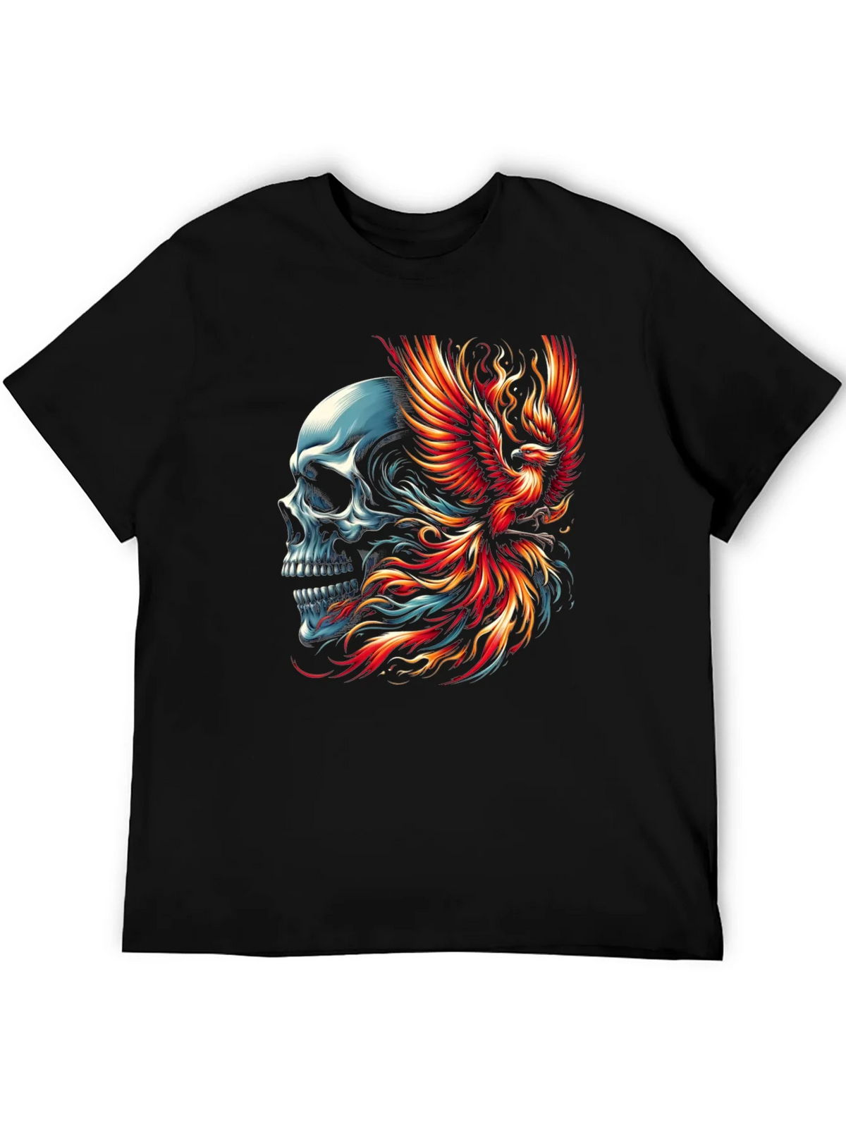 Skull Phoenix Graphic T-Shirt - Black product image 5